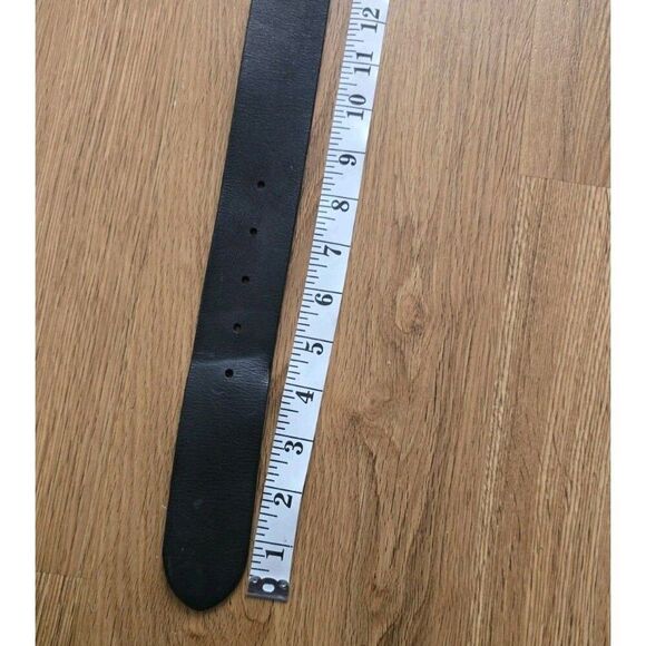 American Eagle Black Leather Work Belt  Men's Size 32 Silver Buckle - Picture 7 of 8